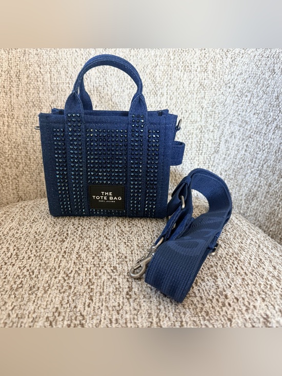 Marc Jacobs Handbags - Marc Jacobs The Crystal Denim Crossbody Mini Tote Bag Dark Wash NWT